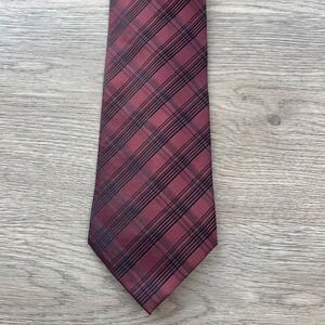 BD Baggies Neck Tie Horse Polo Silk 52 inch Burgundy Blue